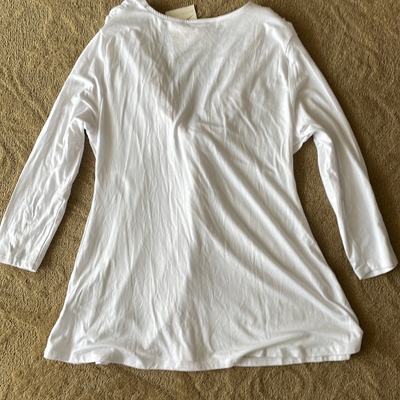 Boston Proper White Twist-Front Blouse L - Picture 5 of 9